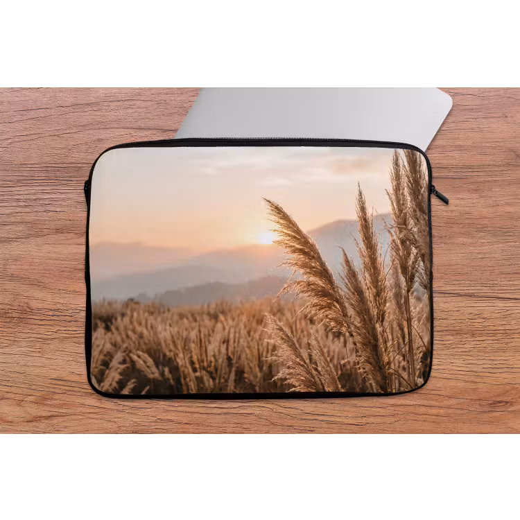 Gras - Veld - Zon - Natuur laptophoes neopreen klein -tafel