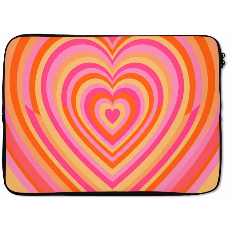 Hart - Concentrisch - Abstract - Liefde - Kleurrijk laptophoes neopreen klein -zkaufland3dotto