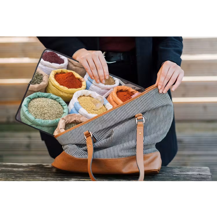 Laptop Sleeve - Herbs - Bags - Market - Kruiden - Zakken - Markt laptophoes neopreen klein