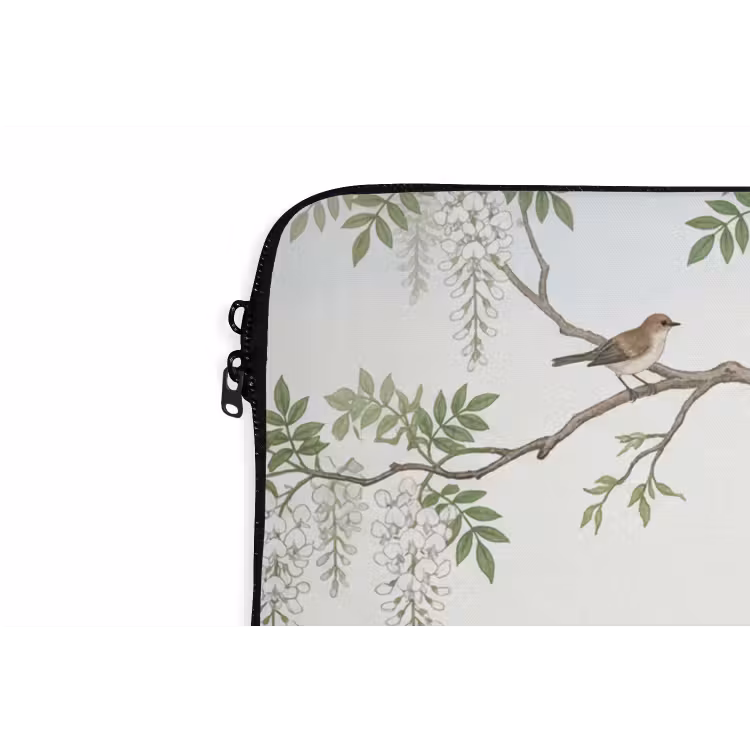 Reiger - Landschap - Groen laptophoes neopreen klein -detail
