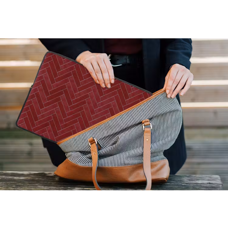 Visgraat - Wandtegel - Bordeaux - Rood laptophoes neopreen klein 279 -tas