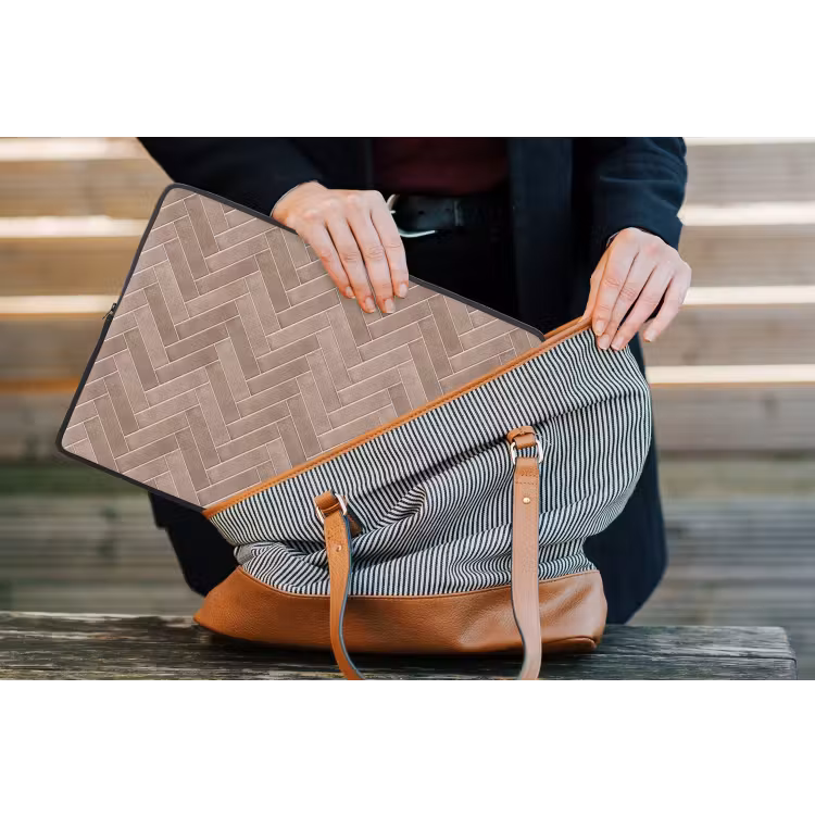 Visgraat - Wandtegel - Oudroze - Terracotta laptophoes neopreen klein 279 -tas