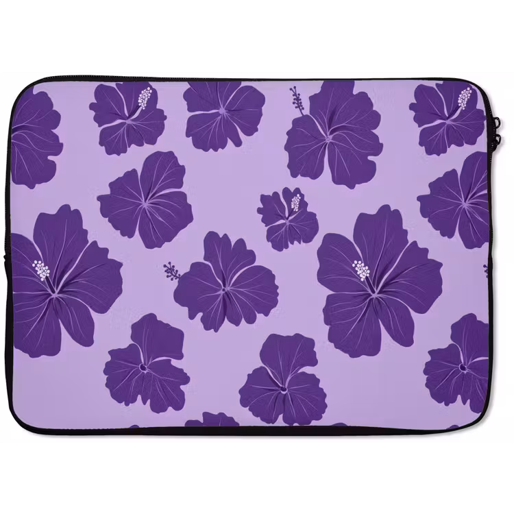 Hibiscus - Bloemen - Paars laptophoes neopreen klein 279 -zkaufland3dotto