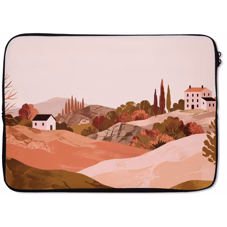 Heuvellandschap - Grafisch - Terracotta laptophoes neopreen klein -zkaufland3dotto