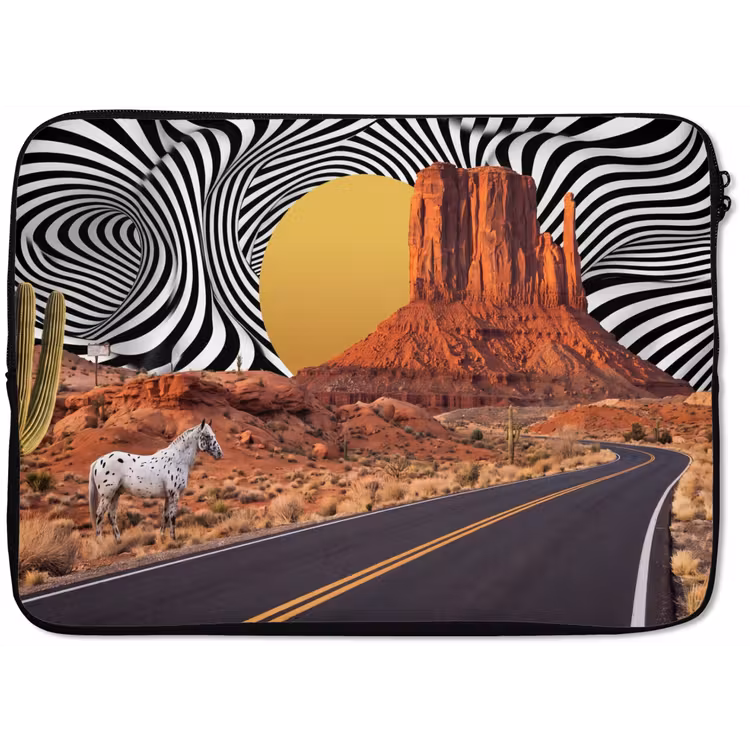 Laptop Sleeve - Horse - Desert - Nature - Paard - Woestijn - Natuur laptophoes neopreen klein