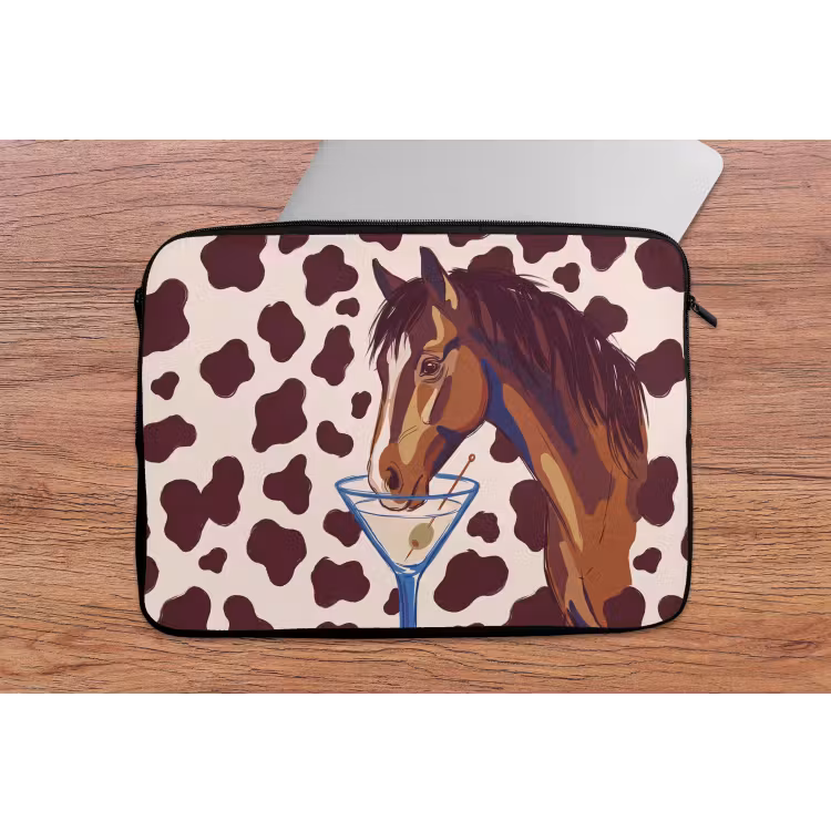 Paard - Martini - Dieren - Abstract - Bruin laptophoes neopreen klein -tafel