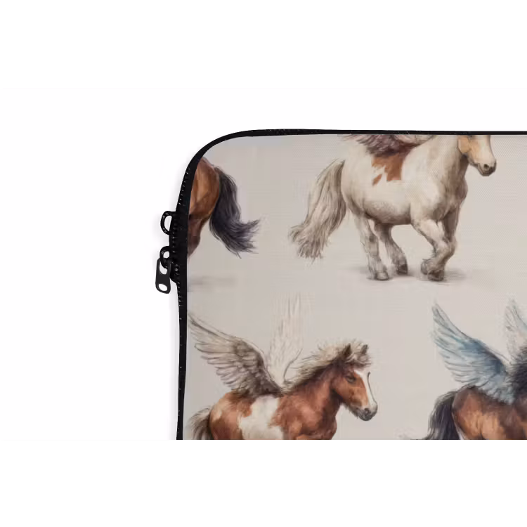 Paarden - Vleugels - Kleurrijk laptophoes neopreen klein 279 -detail