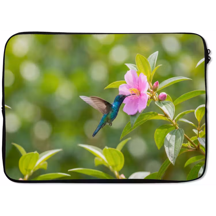 Kolibrie - Bloem - Natuur - Groen laptophoes neopreen klein -zkaufland3dotto