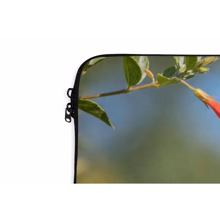 Kolibrie - Bloem - Natuur - Groen laptophoes neopreen klein -detail