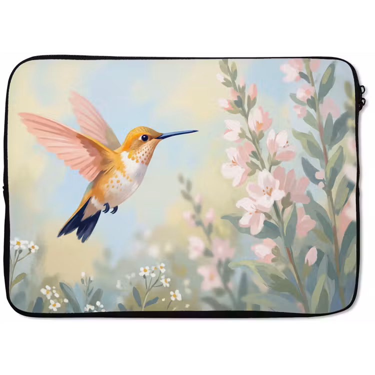 Kolibrie - Illustratie - Kleurrijk laptophoes neopreen klein -zkaufland3dotto