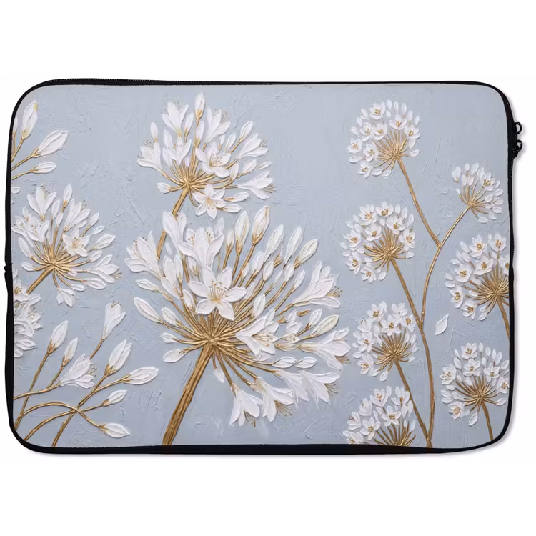 Illustratie - Bloemen - Blauw laptophoes neopreen klein -zkaufland3dotto
