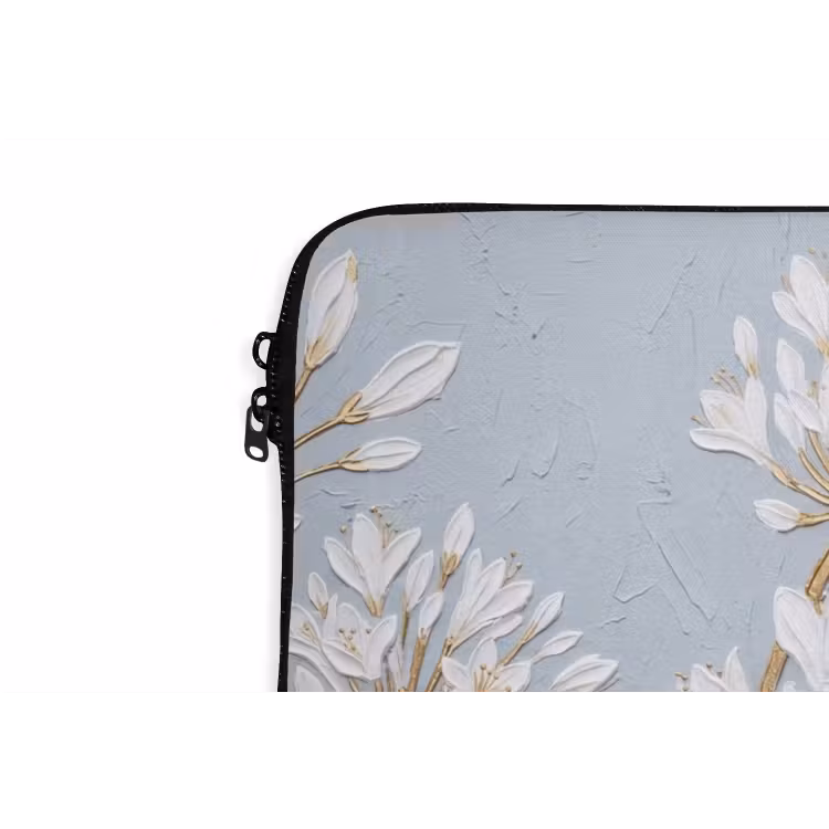 Illustratie - Bloemen - Blauw laptophoes neopreen klein -detail