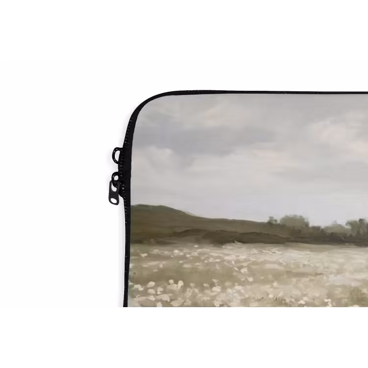 Illustratie - Landschap - Wit laptophoes neopreen klein -detail