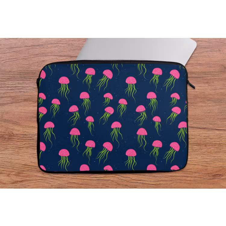 Kwallen - Diepzee - Neon laptophoes neopreen klein 279 -tafel
