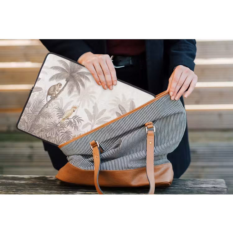 Jungle - Dieren - Palmbomen laptophoes neopreen klein -tas