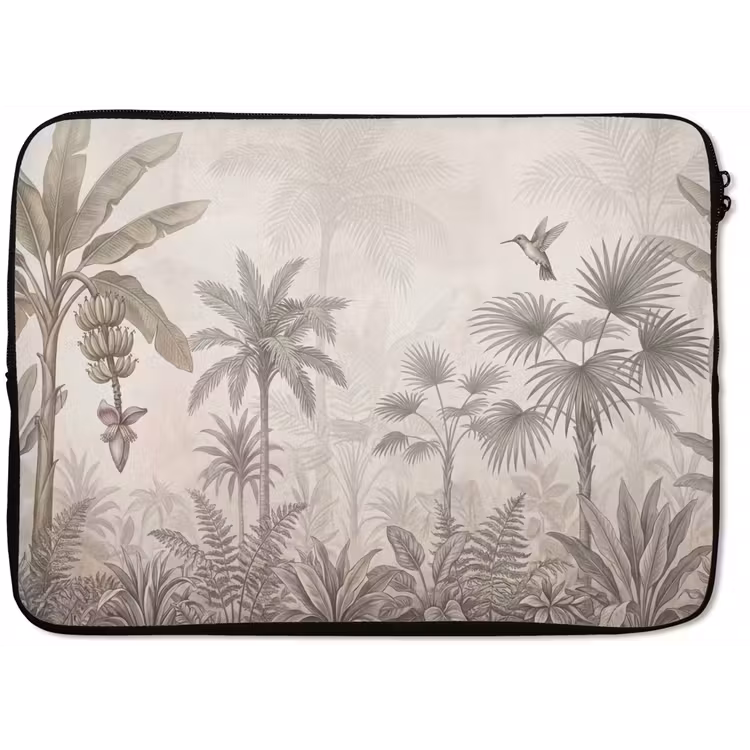 Jungle - Banenboom - Kolibrie - Beige laptophoes neopreen klein -zkaufland3dotto