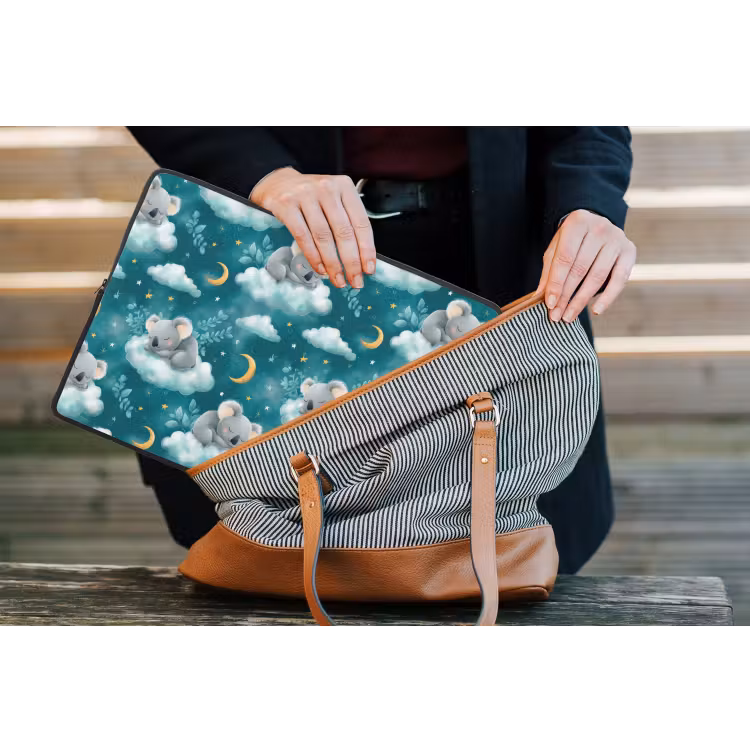 Koala's - Betoverend - Blauw laptophoes neopreen klein 279 -tas