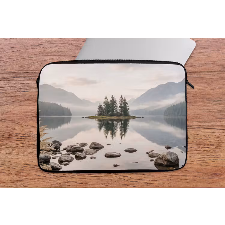 Meer - Bergen - Landschap - Groen laptophoes neopreen klein -tafel