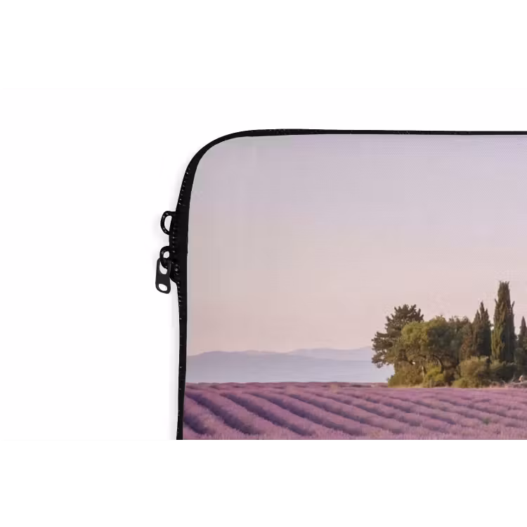 Lavendel - Landschap - Sereen - Paars laptophoes neopreen klein -detail