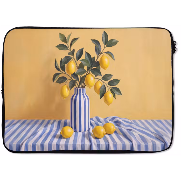 Laptop Sleeve - Lemon - Still Life - Modern - Citroen - Stilleven - Modern laptophoes neopreen klein