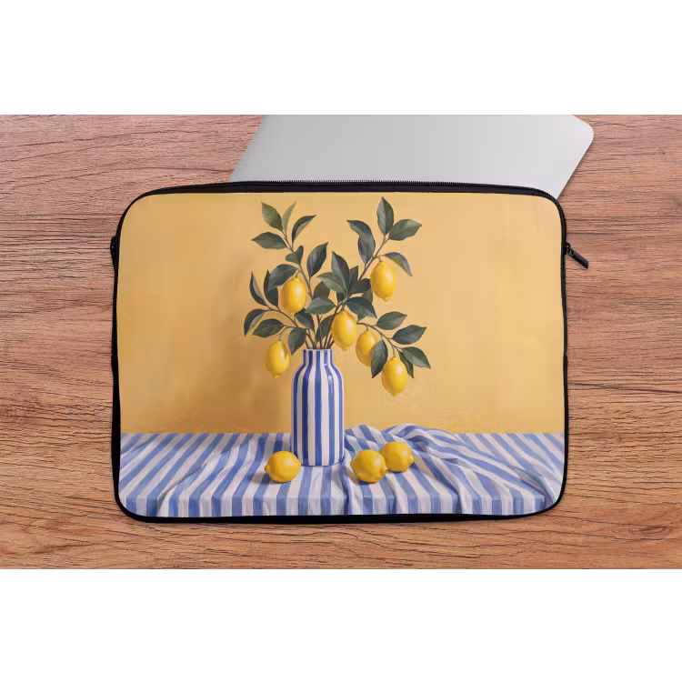 Laptop Sleeve - Lemon - Still Life - Modern - Citroen - Stilleven - Modern laptophoes neopreen klein