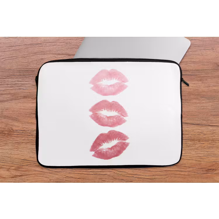 Lippen - Kusafdruk - Roze - Modern - Abstract laptophoes neopreen klein -tafel