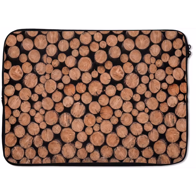 Houtblokken - Textuur - Patroon - Bruin - Rustiek laptophoes neopreen klein -zkaufland3dotto