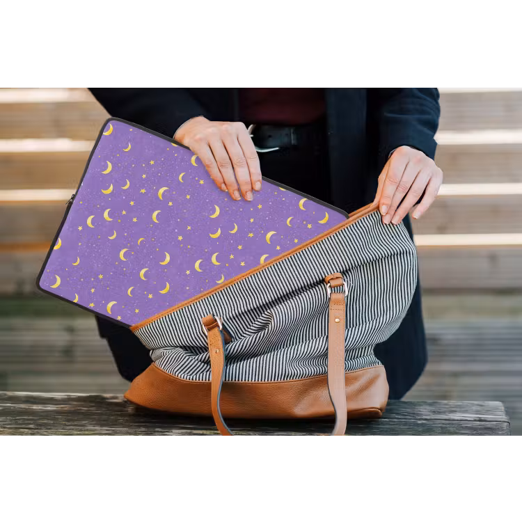 Manen - Sterren - Paars laptophoes neopreen klein 279 -tas