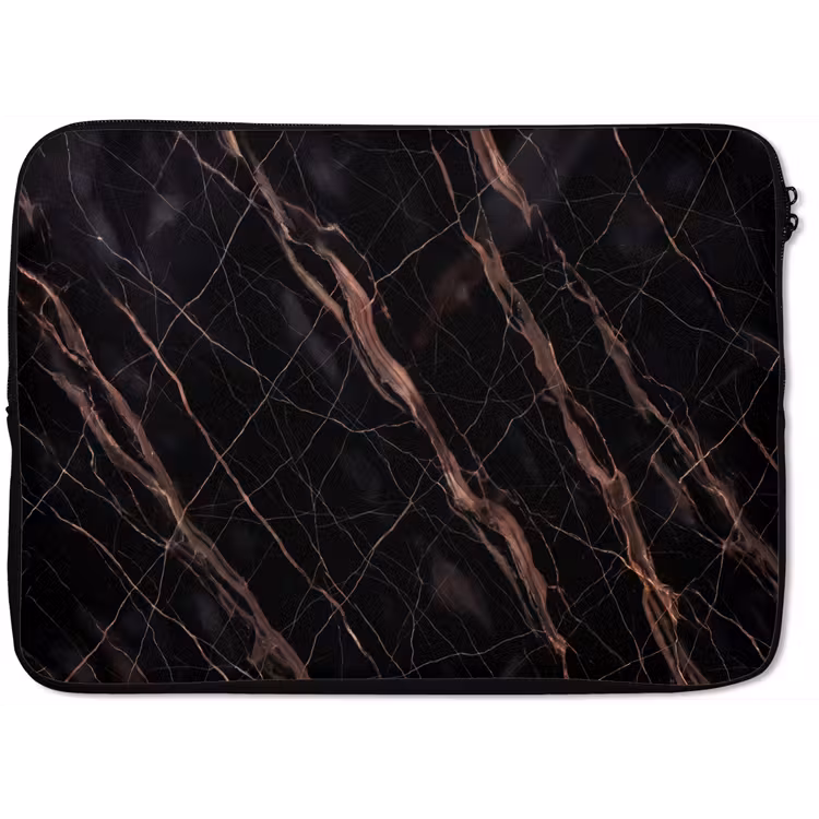 Marmer - Goud - Patroon - Luxe - Zwart laptophoes neopreen klein -zkaufland3dotto