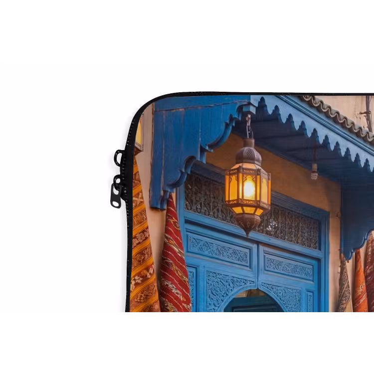 Laptop Sleeve - Market - Oriental - Colorful - Markt - Oosters - Kleurrijk laptophoes neopreen klein