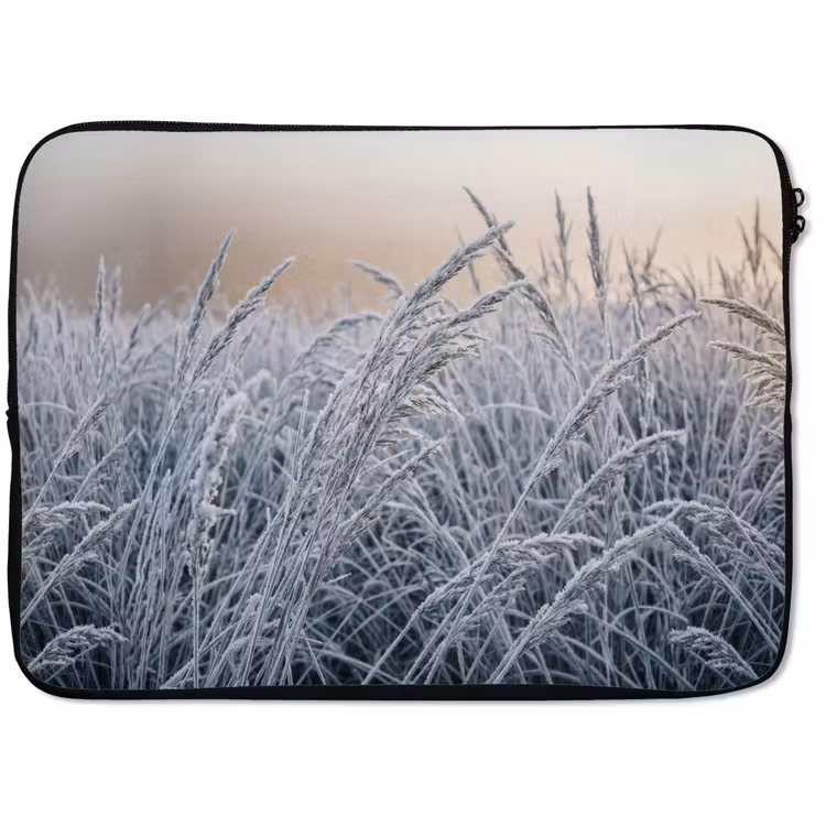 Rijp - Gras - Kristallen - Winter - Minimalistisch laptophoes neopreen klein -zkaufland3dotto