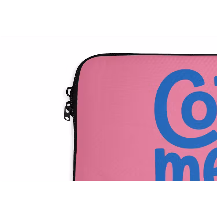 Memories - Roze - Blauw - Quote laptophoes neopreen klein -detail