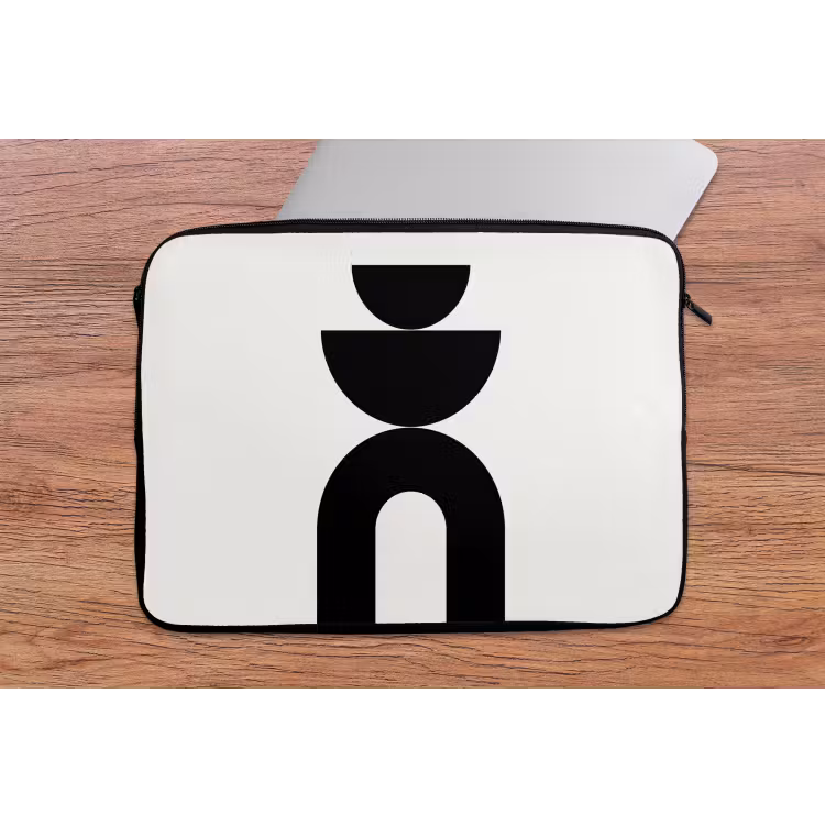 Laptop Sleeve - Minimalist - Art - White - Minimalistisch - Kunst - Wit laptophoes neopreen klein