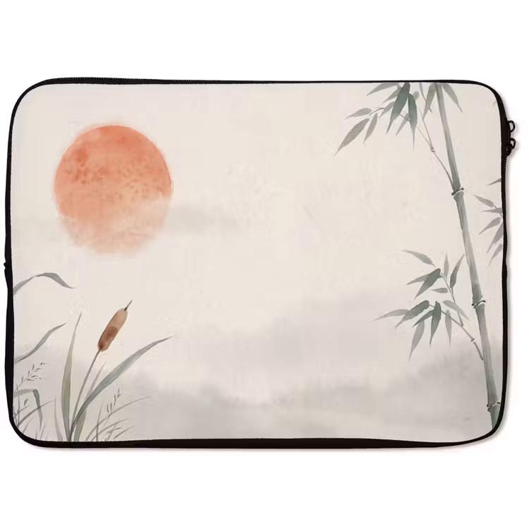 Minimalistisch - Bamboe - Groen laptophoes neopreen klein -zkaufland3dotto
