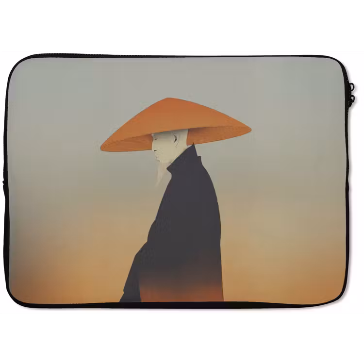 Minimalistisch - Silhouet - Oranje laptophoes neopreen klein -zkaufland3dotto