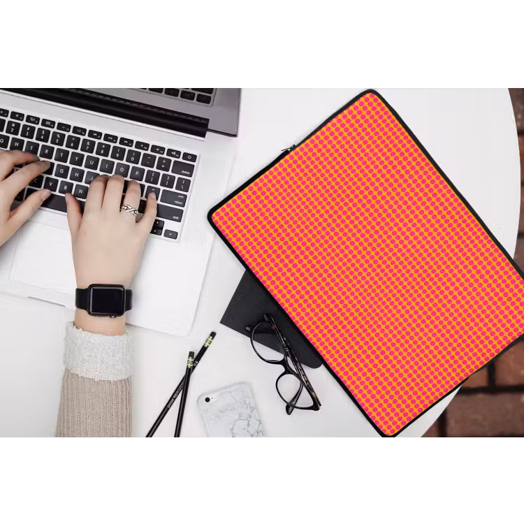 Modern - Stippen - Oranje laptophoes neopreen klein 279 -bureau
