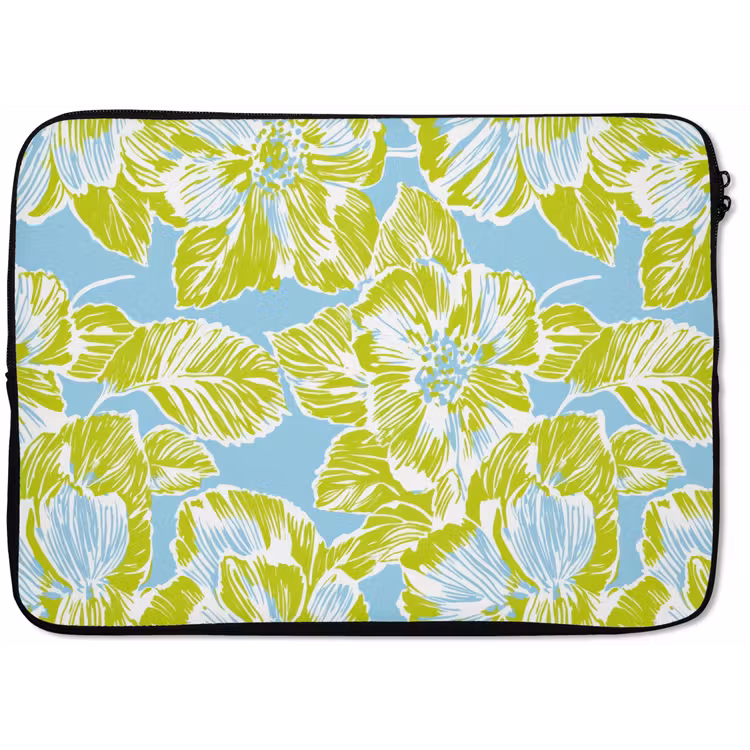 Modern - Bloemen - Groen laptophoes neopreen klein 279 -zkaufland3dotto