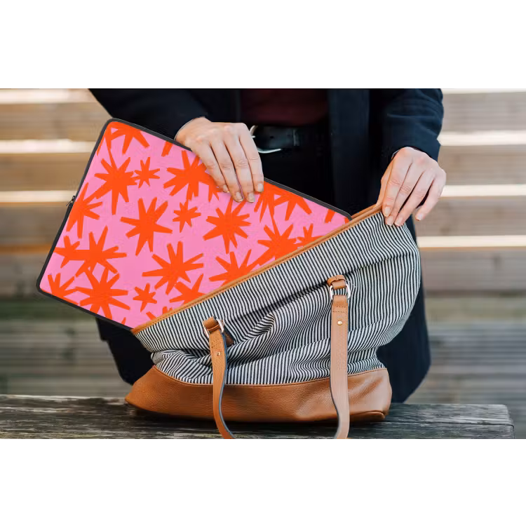 Modern - Sterren - Roze laptophoes neopreen klein 279 -tas