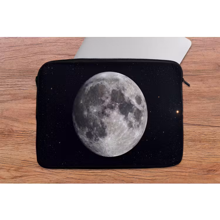 Laptop Sleeve - Moon - Stars - Space - Maan - Sterren - Ruimte laptophoes neopreen klein