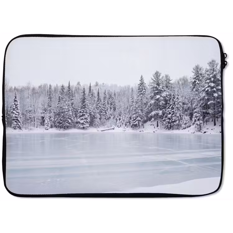Meer - Dennen - IJs - Winter - Rustgevend laptophoes neopreen klein -zkaufland3dotto