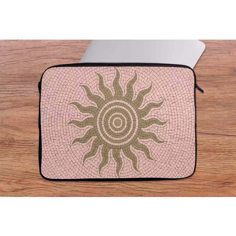 Mozaïek - Zon - Patroon - Klassiek - Roze laptophoes neopreen klein -tafel
