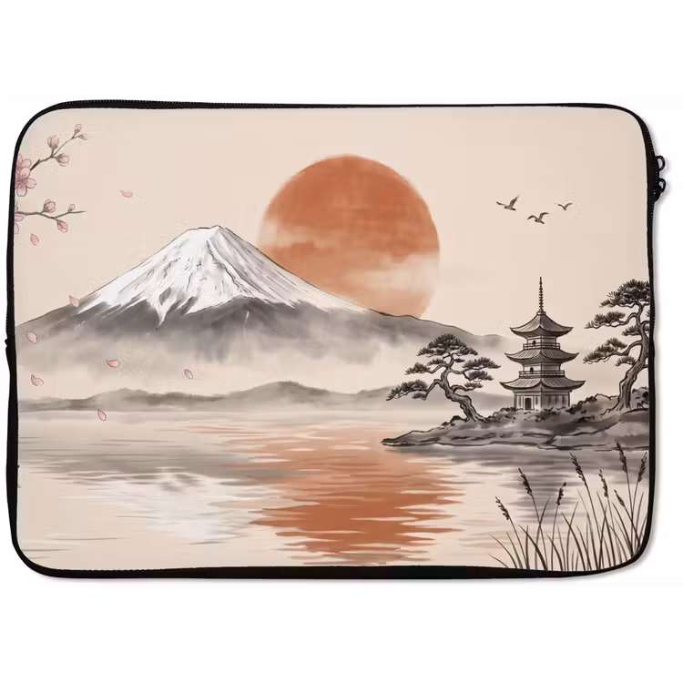 Bergtop - Meer - Bloesem laptophoes neopreen klein -zkaufland3dotto