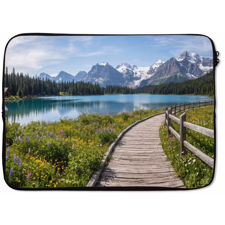 Bergen - Meer - Landschap - Blauw laptophoes neopreen klein -zkaufland3dotto