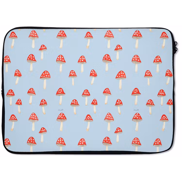 Paddenstoel -Sprookje - Blauw laptophoes neopreen klein 279 -zkaufland3dotto