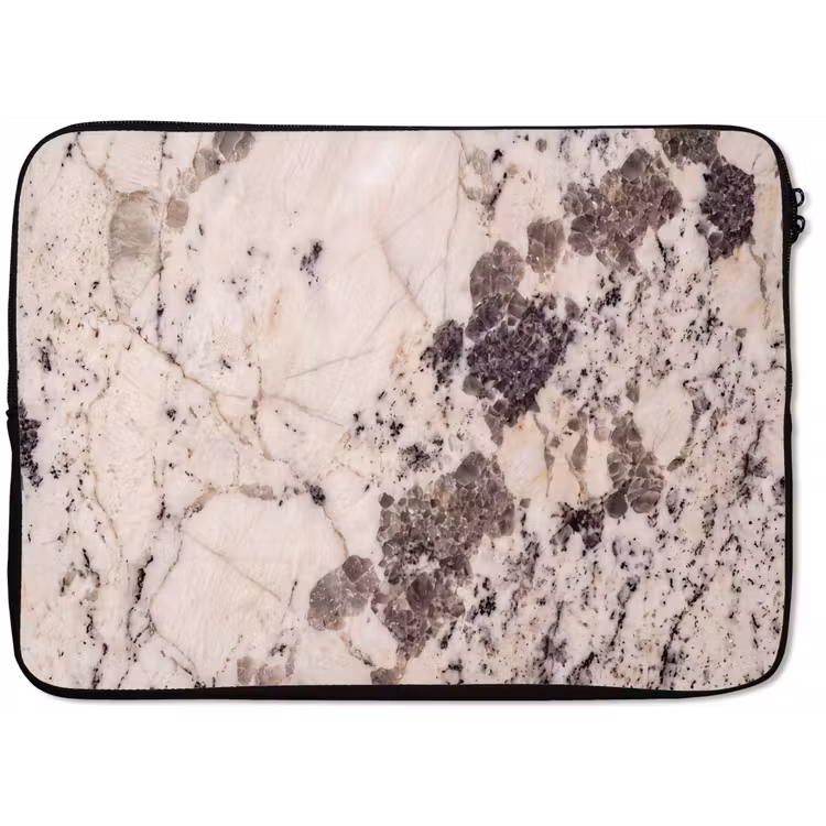 Natuursteen - Patroon - Abstract - Beige - Grijs laptophoes neopreen klein -zkaufland3dotto