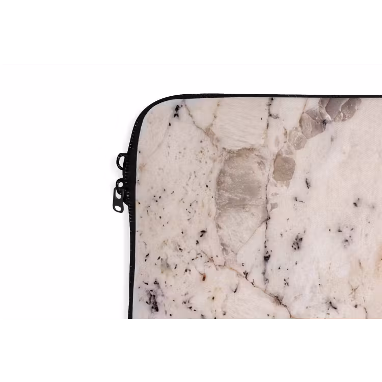 Natuursteen - Patroon - Abstract - Beige - Grijs laptophoes neopreen klein -detail