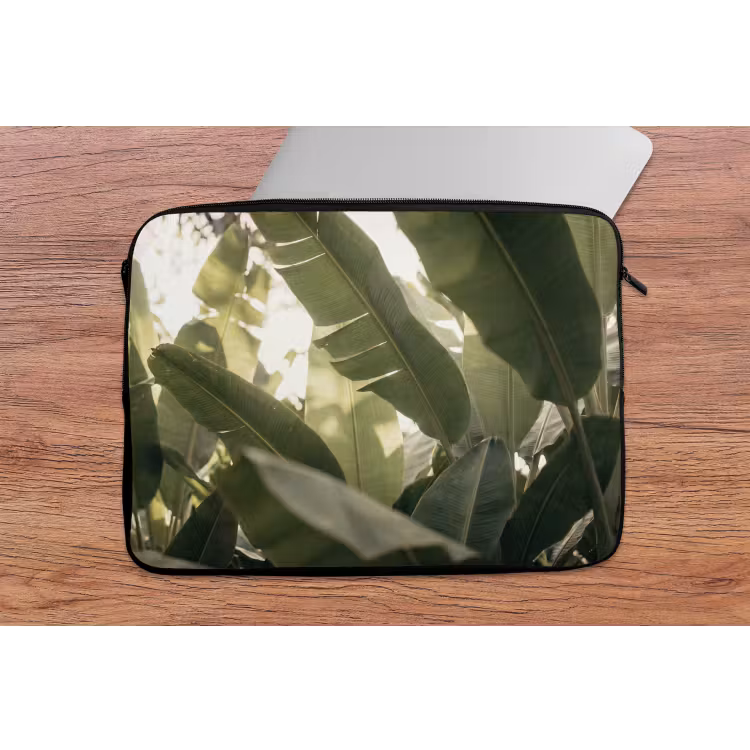 Natuur - Bladeren - Groen - Tropisch - Detail laptophoes neopreen klein -tafel