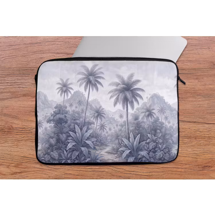 Natuur - Boom - Tropisch - Landschap - Blauw laptophoes neopreen klein -tafel