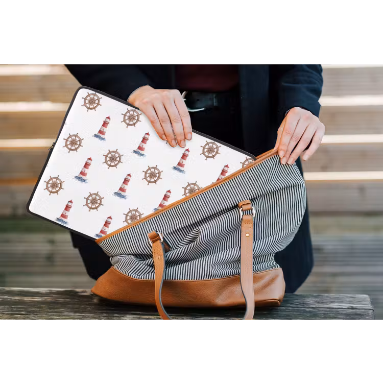 Nautisch - Klassiek - Rood laptophoes neopreen klein 279 -tas