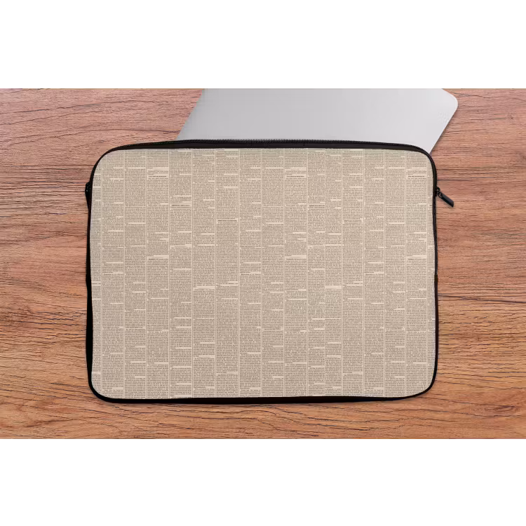Krant - Nieuws - Historisch - Vintage - Beige laptophoes neopreen klein -tafel